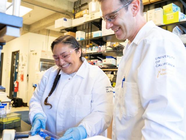 Two scientists working together in a lab